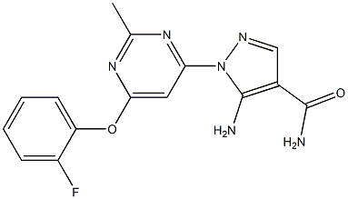 5-amino-1-[6-(2-fluorophenoxy)-2-methyl-4-pyrimidinyl]-1H-pyrazole-4-carboxamide 结构式
