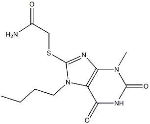 2-[(7-butyl-3-methyl-2,6-dioxo-2,3,6,7-tetrahydro-1H-purin-8-yl)sulfanyl]acetamide Structure