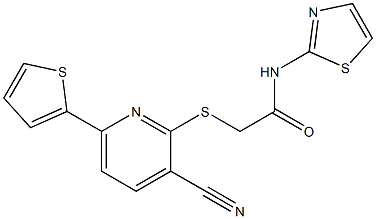 2-[(3-cyano-6-thien-2-ylpyridin-2-yl)sulfanyl]-N-(1,3-thiazol-2-yl)acetamide