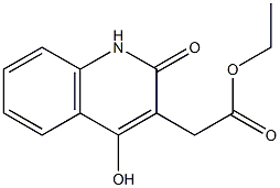 ethyl (4-hydroxy-2-oxo-1,2-dihydro-3-quinolinyl)acetate 化学構造式