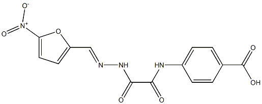 4-{[[2-({5-nitro-2-furyl}methylene)hydrazino](oxo)acetyl]amino}benzoic acid,,结构式
