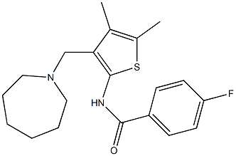 N-[3-(1-azepanylmethyl)-4,5-dimethyl-2-thienyl]-4-fluorobenzamide Struktur