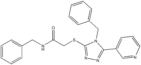 N-(phenylmethyl)-2-{[4-(phenylmethyl)-5-pyridin-3-yl-4H-1,2,4-triazol-3-yl]sulfanyl}acetamide Struktur