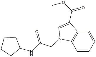 methyl 1-[2-(cyclopentylamino)-2-oxoethyl]-1H-indole-3-carboxylate,,结构式