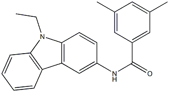 N-(9-ethyl-9H-carbazol-3-yl)-3,5-dimethylbenzamide 结构式