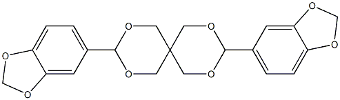 3,9-di(1,3-benzodioxol-5-yl)-2,4,8,10-tetraoxaspiro[5.5]undecane,,结构式