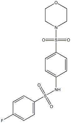 4-fluoro-N-[4-(4-morpholinylsulfonyl)phenyl]benzenesulfonamide 结构式