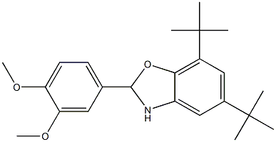 5,7-ditert-butyl-2-(3,4-dimethoxyphenyl)-2,3-dihydro-1,3-benzoxazole 化学構造式