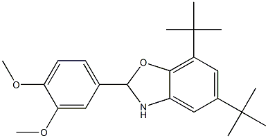 5,7-ditert-butyl-2-(3,4-dimethoxyphenyl)-2,3-dihydro-1,3-benzoxazole,,结构式