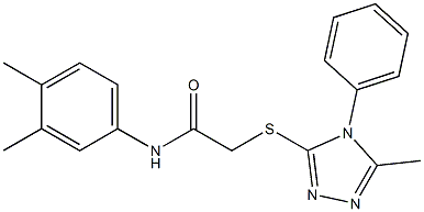 N-(3,4-dimethylphenyl)-2-[(5-methyl-4-phenyl-4H-1,2,4-triazol-3-yl)sulfanyl]acetamide Struktur