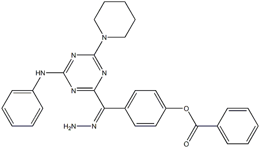 4-{2-[4-anilino-6-(1-piperidinyl)-1,3,5-triazin-2-yl]carbohydrazonoyl}phenyl benzoate