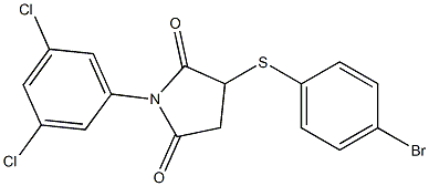 3-[(4-bromophenyl)sulfanyl]-1-(3,5-dichlorophenyl)-2,5-pyrrolidinedione,,结构式