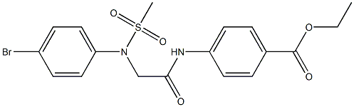 ethyl 4-({[4-bromo(methylsulfonyl)anilino]acetyl}amino)benzoate Structure