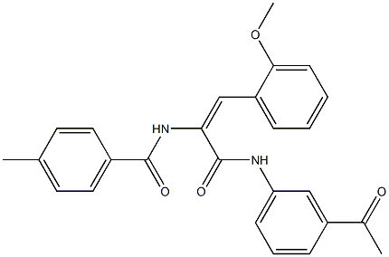 N-[1-[(3-acetylanilino)carbonyl]-2-(2-methoxyphenyl)vinyl]-4-methylbenzamide 化学構造式