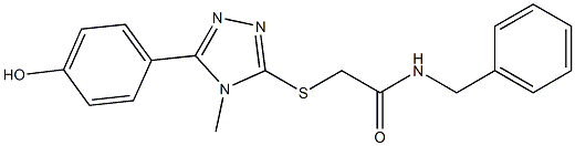 N-benzyl-2-{[5-(4-hydroxyphenyl)-4-methyl-4H-1,2,4-triazol-3-yl]sulfanyl}acetamide Struktur