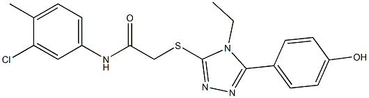 N-(3-chloro-4-methylphenyl)-2-{[4-ethyl-5-(4-hydroxyphenyl)-4H-1,2,4-triazol-3-yl]sulfanyl}acetamide Structure