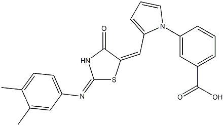 3-[2-({2-[(3,4-dimethylphenyl)imino]-4-oxo-1,3-thiazolidin-5-ylidene}methyl)-1H-pyrrol-1-yl]benzoic acid|