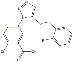 2-chloro-5-{5-[(2-fluorobenzyl)sulfanyl]-1H-tetraazol-1-yl}benzoic acid