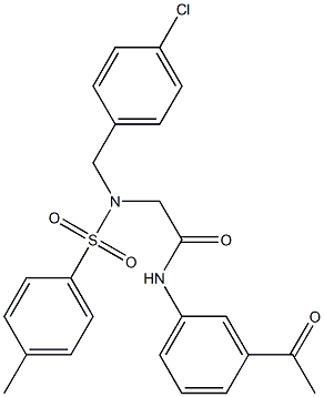 N-(3-acetylphenyl)-2-{(4-chlorobenzyl)[(4-methylphenyl)sulfonyl]amino}acetamide,,结构式