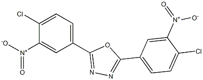 2,5-bis{4-chloro-3-nitrophenyl}-1,3,4-oxadiazole,,结构式