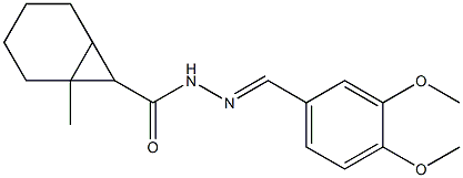 N'-(3,4-dimethoxybenzylidene)-1-methylbicyclo[4.1.0]heptane-7-carbohydrazide Struktur
