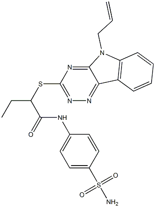 2-[(5-allyl-5H-[1,2,4]triazino[5,6-b]indol-3-yl)sulfanyl]-N-[4-(aminosulfonyl)phenyl]butanamide Struktur
