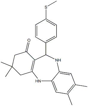 3,3,7,8-tetramethyl-11-[4-(methylsulfanyl)phenyl]-2,3,4,5,10,11-hexahydro-1H-dibenzo[b,e][1,4]diazepin-1-one 化学構造式