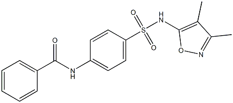 N-(4-{[(3,4-dimethyl-5-isoxazolyl)amino]sulfonyl}phenyl)benzamide,,结构式