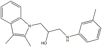 1-(2,3-dimethyl-1H-indol-1-yl)-3-(3-toluidino)-2-propanol,,结构式