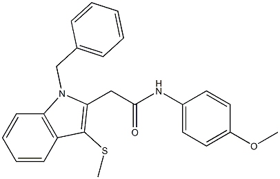 2-[1-benzyl-3-(methylsulfanyl)-1H-indol-2-yl]-N-(4-methoxyphenyl)acetamide Structure