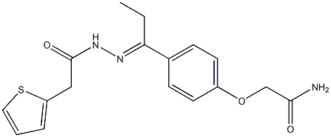 2-{4-[N-(2-thienylacetyl)propanehydrazonoyl]phenoxy}acetamide Structure