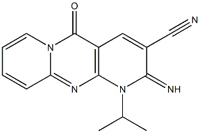 2-imino-1-isopropyl-5-oxo-1,5-dihydro-2H-dipyrido[1,2-a:2,3-d]pyrimidine-3-carbonitrile 化学構造式