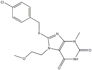 8-[(4-chlorobenzyl)sulfanyl]-7-(2-methoxyethyl)-3-methyl-3,7-dihydro-1H-purine-2,6-dione