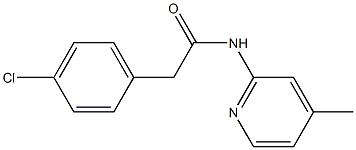 2-(4-chlorophenyl)-N-(4-methyl-2-pyridinyl)acetamide 化学構造式