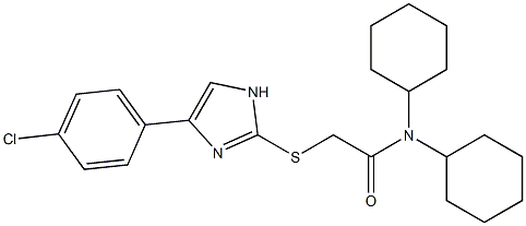 2-{[4-(4-chlorophenyl)-1H-imidazol-2-yl]sulfanyl}-N,N-dicyclohexylacetamide,,结构式