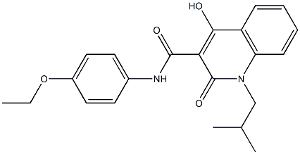 N-(4-ethoxyphenyl)-4-hydroxy-1-isobutyl-2-oxo-1,2-dihydro-3-quinolinecarboxamide Struktur