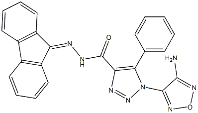 1-(4-amino-1,2,5-oxadiazol-3-yl)-N'-(9H-fluoren-9-ylidene)-5-phenyl-1H-1,2,3-triazole-4-carbohydrazide,,结构式