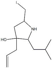 3-allyl-5-(iodomethyl)-2-isobutyl-3-pyrrolidinol Struktur