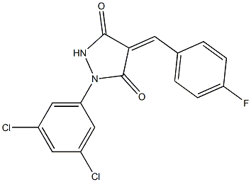 1-(3,5-dichlorophenyl)-4-(4-fluorobenzylidene)-3,5-pyrazolidinedione Struktur