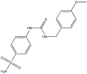 4-({[(4-methoxybenzyl)amino]carbothioyl}amino)benzenesulfonamide 化学構造式