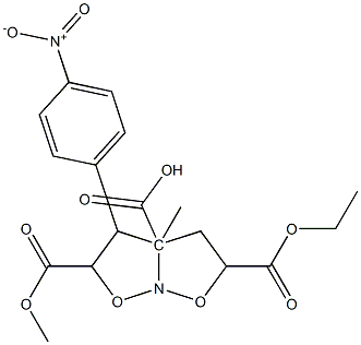 5-ethyl 2,3a-dimethyl 3-{4-nitrophenyl}tetrahydro-3aH-isoxazolo[2,3-b]isoxazole-2,3a,5-tricarboxylate Structure