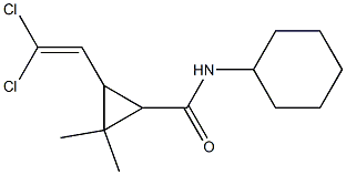 N-cyclohexyl-3-(2,2-dichlorovinyl)-2,2-dimethylcyclopropanecarboxamide 化学構造式