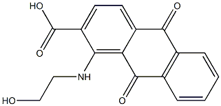 1-[(2-hydroxyethyl)amino]-9,10-dioxo-9,10-dihydro-2-anthracenecarboxylic acid 化学構造式