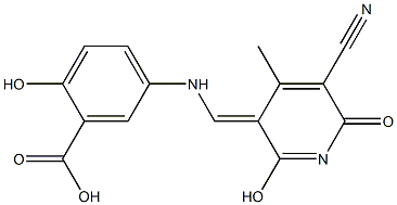 5-{[(5-cyano-2-hydroxy-4-methyl-6-oxo-3(6H)-pyridinylidene)methyl]amino}-2-hydroxybenzoic acid