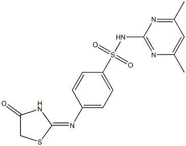 N-(4,6-dimethylpyrimidin-2-yl)-4-[(4-oxo-1,3-thiazolidin-2-ylidene)amino]benzenesulfonamide