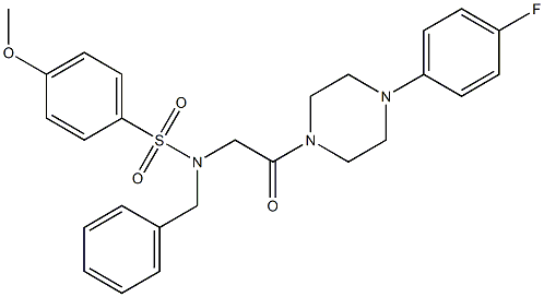 N-benzyl-N-{2-[4-(4-fluorophenyl)-1-piperazinyl]-2-oxoethyl}-4-methoxybenzenesulfonamide Struktur