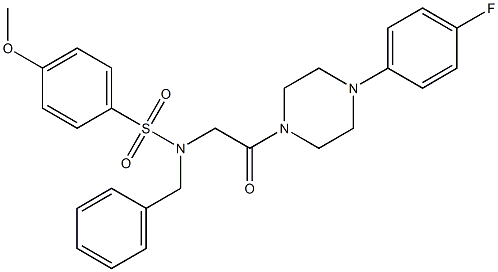 N-benzyl-N-{2-[4-(4-fluorophenyl)-1-piperazinyl]-2-oxoethyl}-4-methoxybenzenesulfonamide 结构式