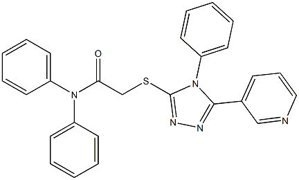 N,N-diphenyl-2-{[4-phenyl-5-(3-pyridinyl)-4H-1,2,4-triazol-3-yl]sulfanyl}acetamide Struktur