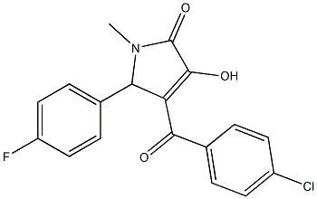 4-(4-chlorobenzoyl)-5-(4-fluorophenyl)-3-hydroxy-1-methyl-1,5-dihydro-2H-pyrrol-2-one 结构式