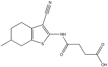 4-[(3-cyano-6-methyl-4,5,6,7-tetrahydro-1-benzothien-2-yl)amino]-4-oxobutanoic acid Structure